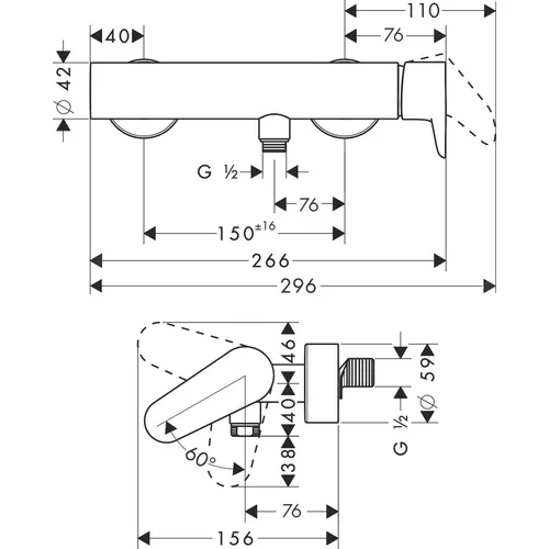 Hansgrohe AXOR CITTERIO M dušo maišytuvas 34620800 image 2