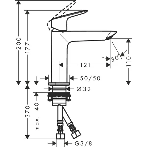 Hansgrohe Logis 71253000 Praustuvo maišytuvas Chromas image 3