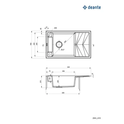 Plautuvė Deante Magnetic ZRM_A113, granitas image 2