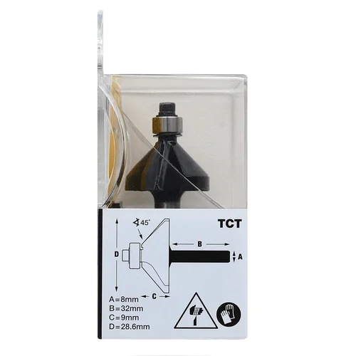 Stanley FATMAX TCT Nuožulni freza 45° Ø28,6×9 mm su guoliu image 3