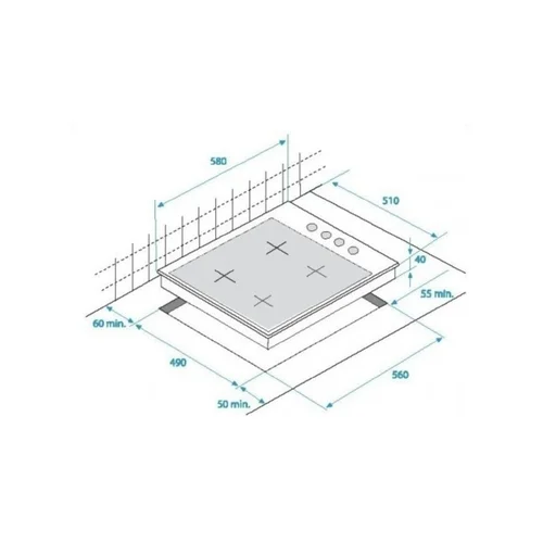 Įmontuojama dujinė kaitlentė Beko HIGG 64123 SB image 2