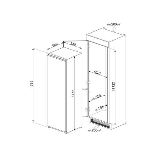 Smeg S8F174NE įmontuojamas šaldiklis image 3