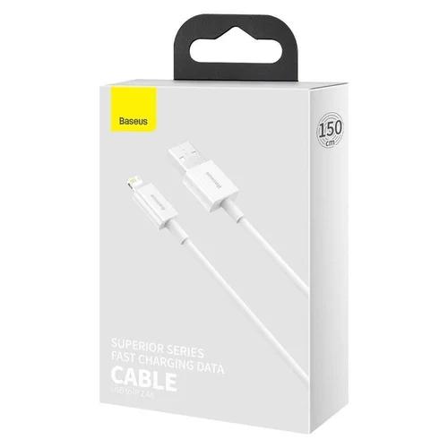 Baseus Superior CALYS-B02 USB-A į Lightning kabelis 1,5 m Baltas image 3