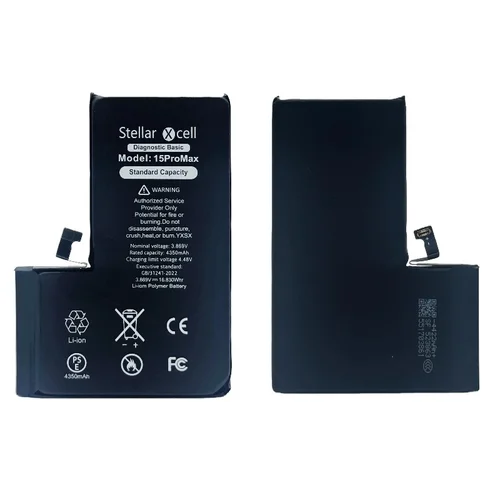Akumuliatorius StellarXcell Diagnostic Apple iPhone 15 Pro Max 4422mAh (Standartinė talpa + HQ Copy BMS) image 2