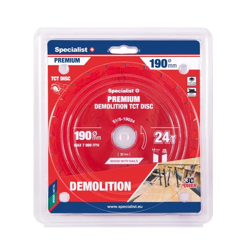 Specialist+ Pjovimo diskas 190x24Tx30mm Demolition PREMIUM image 1