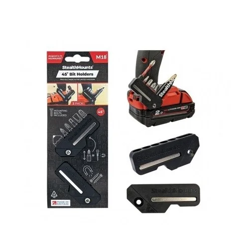 StealthMounts BH-M18-45-BLK magnetinių antgalių laikiklis Milwaukee M18 įrankiams image 1