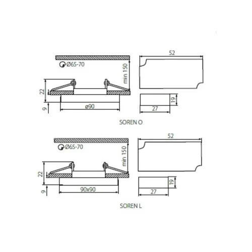 Kanlux Soren Įmontuojamas šviestuvas GU10, 3.6W, skaidrus image 3