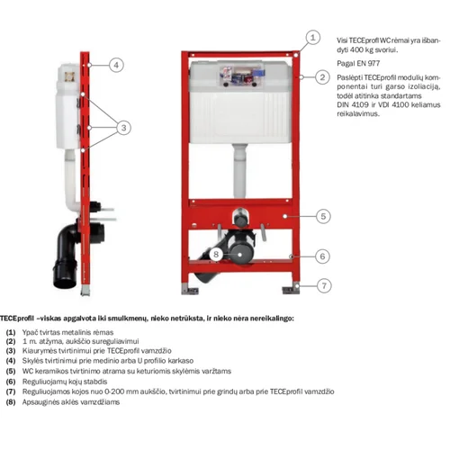 Tece Profil Base (4in1) potinkinis WC rėmas image 2