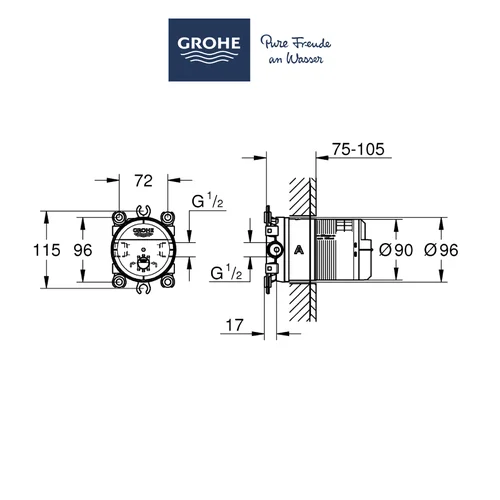 GROHE 26483000 potinkinė dėžutė dušo galvai image 3