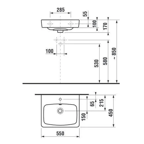 Praustuvė JIKA LYRA PLUS H810381, 550×450 mm image 2