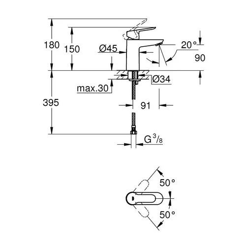 GROHE BauEdge 23330000 praustuvo maišytuvas S dydis image 2