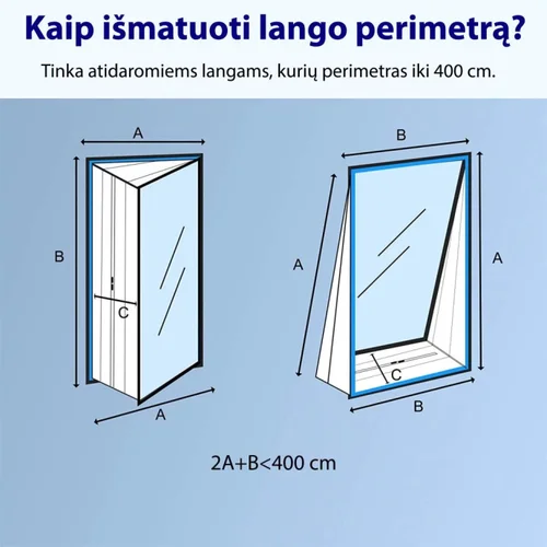 Universali lango tarpinė mobiliam oro kondicionieriui (400 cm) image 2