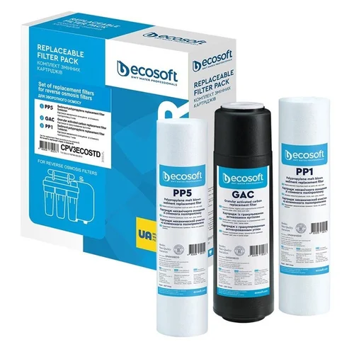 Ecosoft CPV3ECOSTD 10" Filtravimo kasečių komplektas image 1