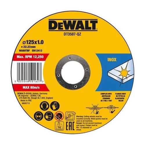 Dewalt DT3507-QZ Metalo pjovimo diskas 125 x 1 mm Ø22.23 mm image 1