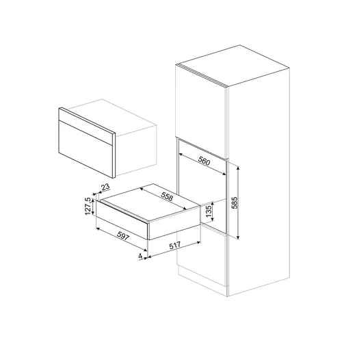 Įmontuojamas somelje stalčius SMEG CPS615NR image 3