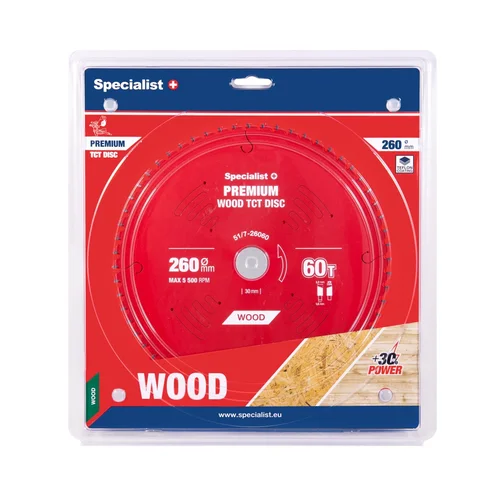Specialist+ Pjovimo diskas 260x60Tx30mm, Wood PREMIUM image 1
