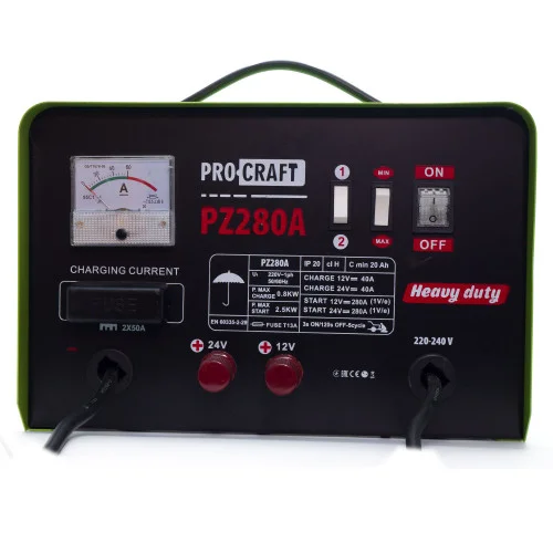 ProCraft PZ280A Automobilių įkroviklis su starteriu 12/24 V image 2