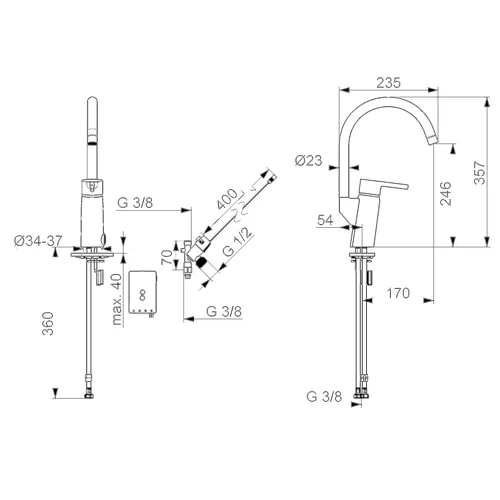 Oras Optima 2839FN-107 ventiliu indaplovei image 3