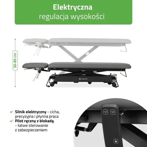 Habys Evero Cross X4 ERGO elektrinis masažo stalas, pilkas image 3