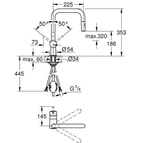 Grohe Minta 32322DL2 Maišytuvas plautuvei su ištraukiama žarna image 3