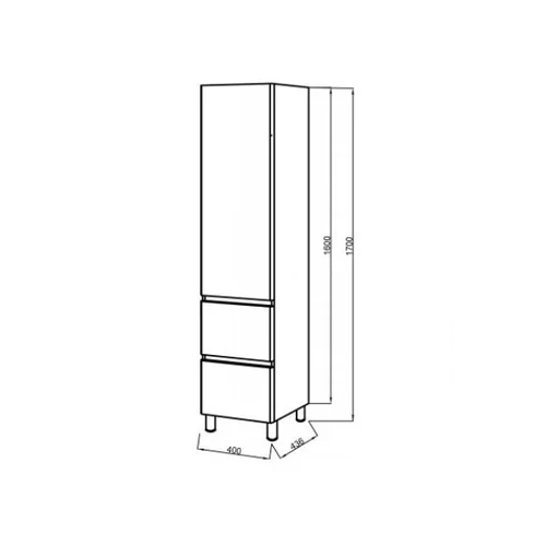 VIVACE PPN2Š ūkinė spintelė, 40 cm, balta image 2