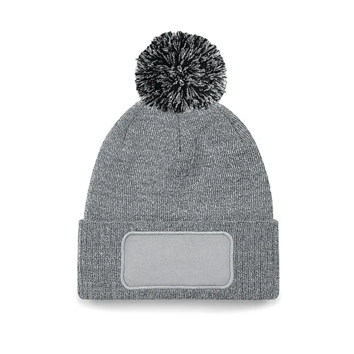 Beechfield B443 Žieminė kepurė su bumbulu, Vieno dydžio, Heather Grey/Black image 3