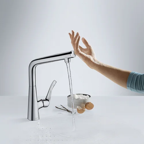 Hansgrohe Metris Select virtuvinis maišytuvas, Nerūdijančio plieno korpusas image 1