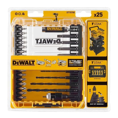 DeWalt Sukimo antgalių ir grąžtų komplektas 25 vnt image 2