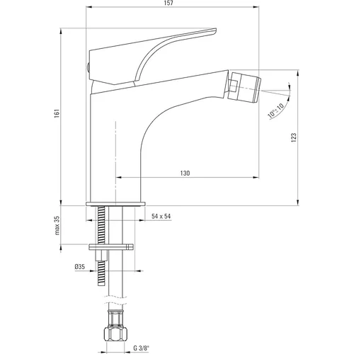 Deante Hiacynt Bianco BQH A30M Bidė maišytuvas, Baltas image 2