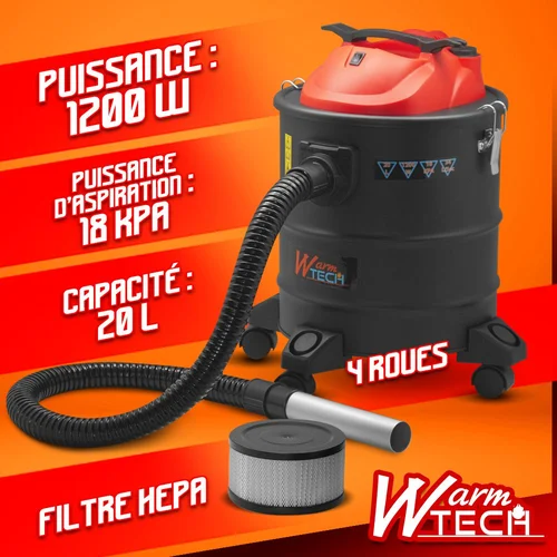 Warmtech pelenų siurblys, 20 L, 1200 W image 2
