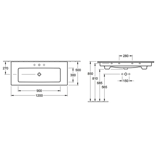 Villeroy & Boch Venticello praustuvas, 4104CL01, 1200 mm, Baltas image 3