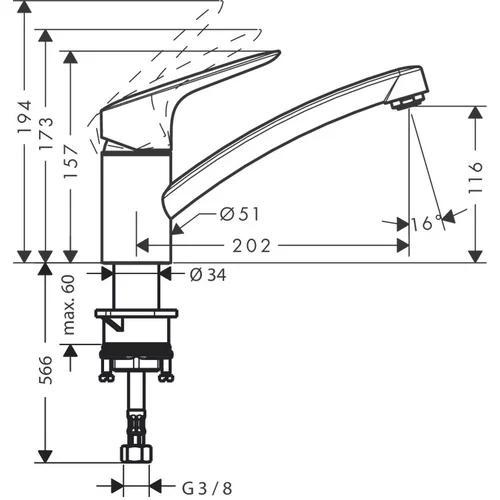 Hansgrohe Logis M31 71837000 Virtuvinis maišytuvas Nerūdijančio plieno image 2