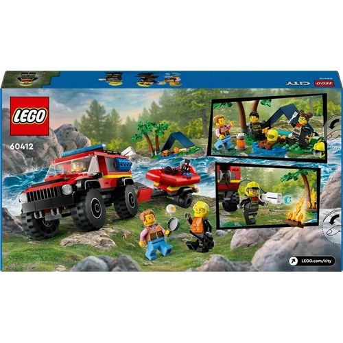 LEGO City 60412 4x4 ugniagesių visureigis su valtimi image 2