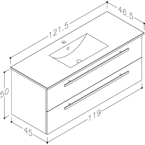 Raguvos baldai SERENA 14113820, 121 cm, Rudas ąžuolas image 2