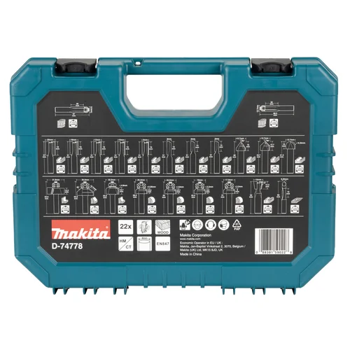 Makita D-74778 frezų rinkinys, 22 vnt., 8 mm koteliu image 2