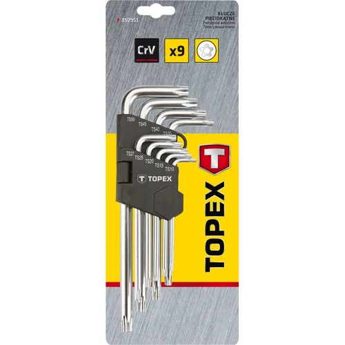 TOPEX TS10-TS50 Penkiakampiai raktai, 9 vnt. image 2