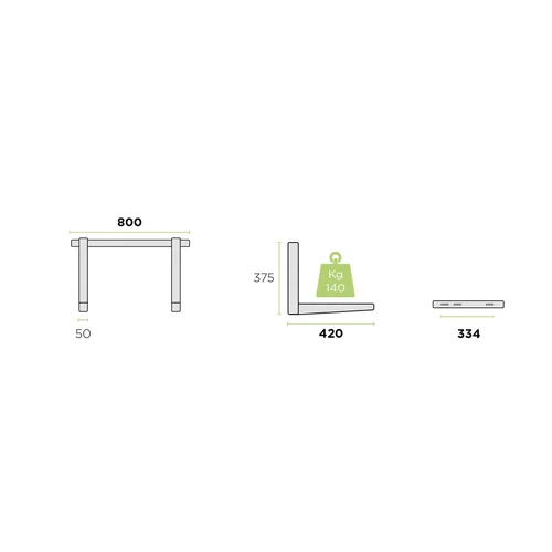 Rodigas laikiklis kondicionieriaus išoriniam blokui, sieninis, MS630, 120 kg, 800x450 image 2
