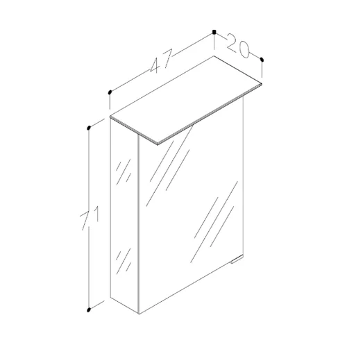 Kame Vetro MC3DML/46-70/MR Veidrodinė spintelė 46 cm Veidrodiniai šonai image 2