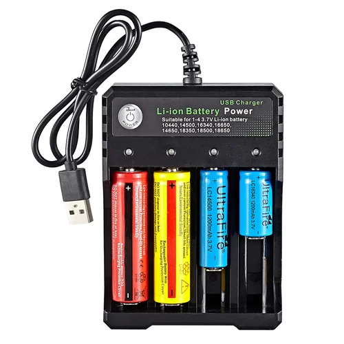 BMAX USB baterijų įkroviklis 3.7V, 4 lizdai 18650 image 2