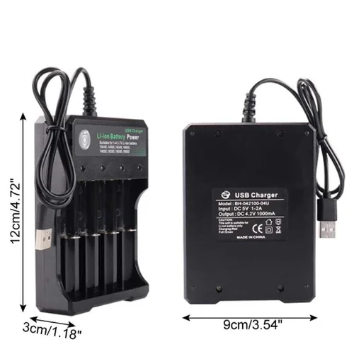 BMAX USB baterijų įkroviklis 3.7V, 4 lizdai 18650 image 3