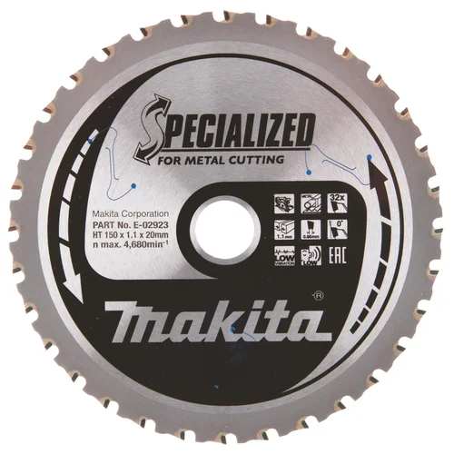 SPECIALIZED Pjovimo diskas 150x1.1x20 mm 0° T32 Makita E-02923 image 1