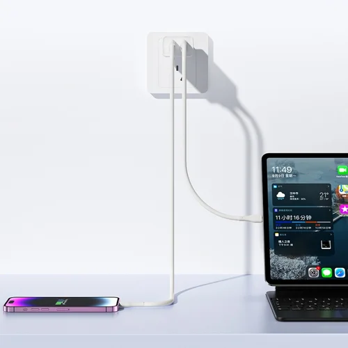 Awei C15L-EU įkroviklis 10W, 2x USB-A, Lightning kabelis, Baltas image 3