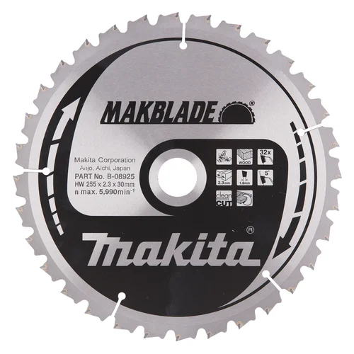Makita B-08925 MAKBLADE 255X2.3X30mm 5° T32 image 2