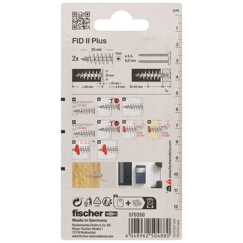 Fischer FID II Plus kaištis izoliacinėms medžiagoms, 2 vnt. image 3