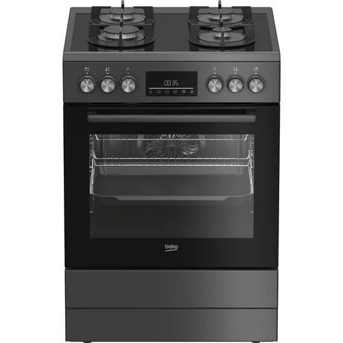 Beko FBM62330GADSN dujinė kaitlentė ir elektrinė orkaitė, Pilka, 60 cm plotis image 1