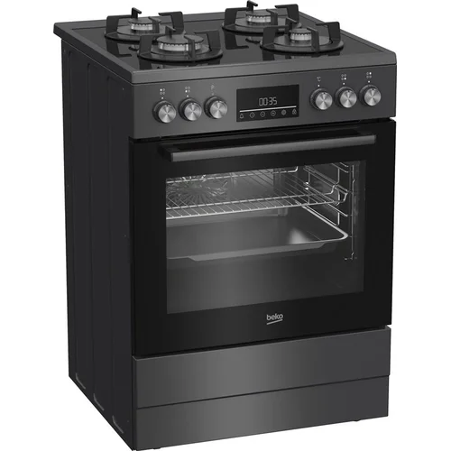 Beko FBM62330GADSN dujinė kaitlentė ir elektrinė orkaitė, Pilka, 60 cm plotis image 2