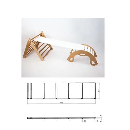 Ingvart StepUp laipiojimo lenta, Medinė, 150×35 cm, Balta spalva image 1