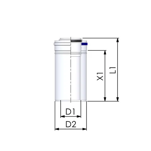 Cox Geelen CoxDENS PP/Alu Dvigubas kamino pailginimas d60/100, 250 mm image 2
