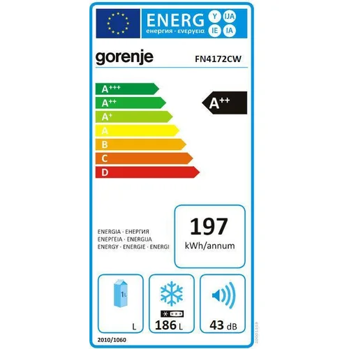 Gorenje FN4172CW šaldiklis, vertikalus, 186 L image 3