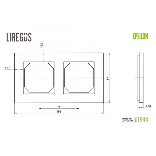 Dvivietis rėmelis LIREGUS EPSILON, riešutmedis, 2 vietos image 3